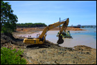 Sea Wall Earthworks - H&R Excavator Clearing For Dredge