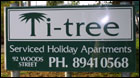 Nature strip sign for Ti Tree Apartments