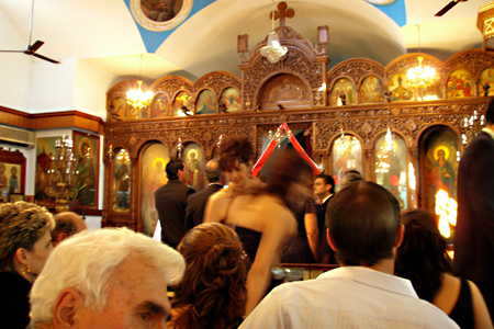 Kostas at the altar