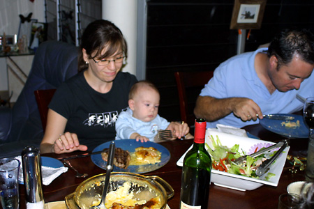 Me 'n Mum 'n Dad havin' dinner