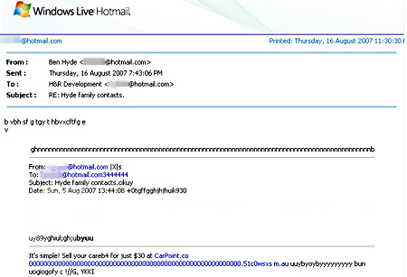 My first email!